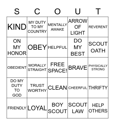 SCOUT BINGO Card