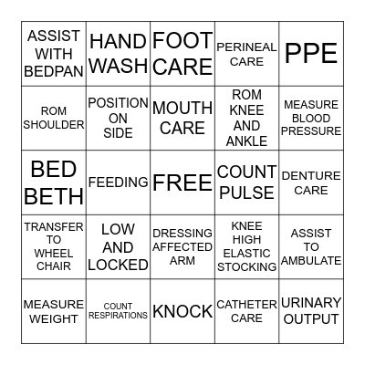 SKILLS BINGO1 Bingo Card