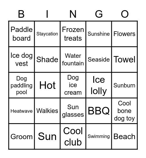 Summer Bingo Card