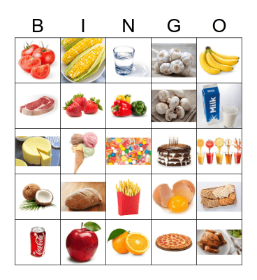 Food and Drinks Bingo Card