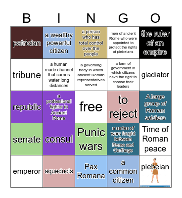 Ancient Rome Bingo Card