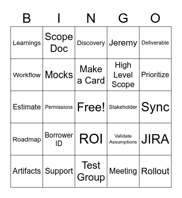 Lendio Product Bingo Card