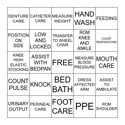 SKILLS BINGO Card