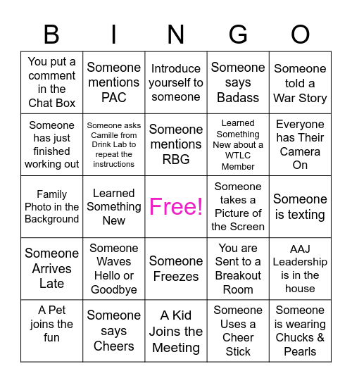 POP, FIZZ, & REFRESH Bingo Card