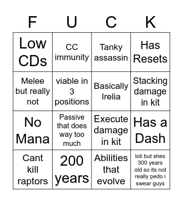 What flavour of bullshit is this going to be Bingo Card