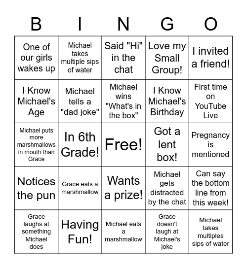 Late Night with Highrock Middle School Online Bingo Card