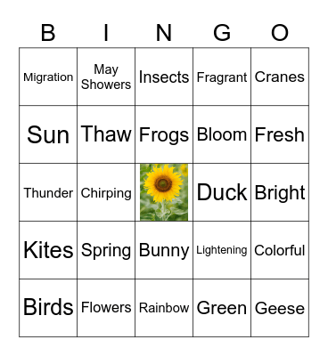 Spring Bingo Card