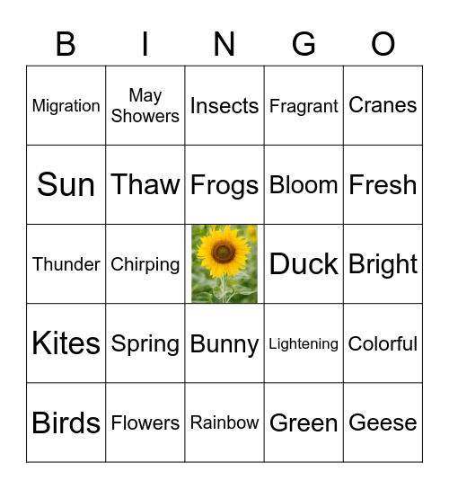 Spring Bingo Card