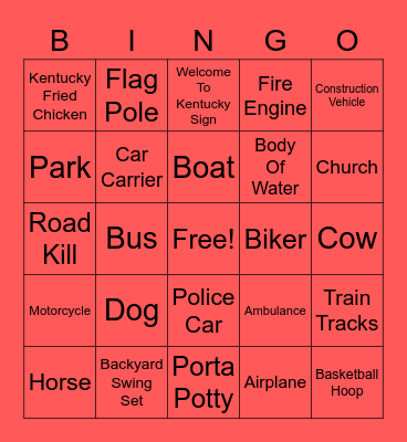 Kentucky 2021 Bingo Card