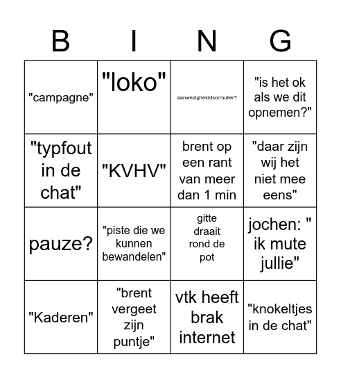 loko zuip bingo Card