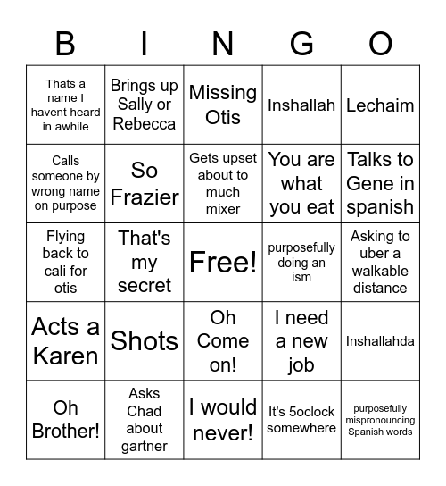 David Bingo - Mike Bingo Card