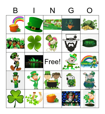 St. Patrick's Day Themed Bino Bingo Card