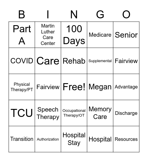 Megan's BINGO Bonanza! Bingo Card