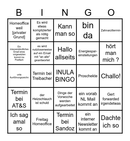 Inula Bingo Card