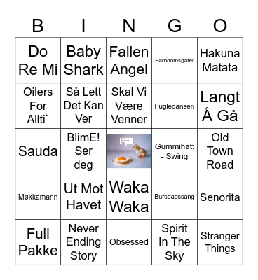 MusikkBingo Påsken 2021 Bingo Card