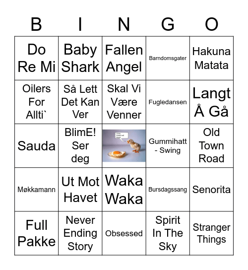 MusikkBingo Påsken 2021 Bingo Card