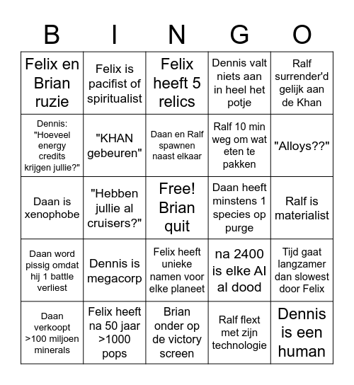 Stellaris Bingo Card