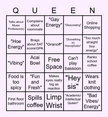 Joaquin Bingo Card