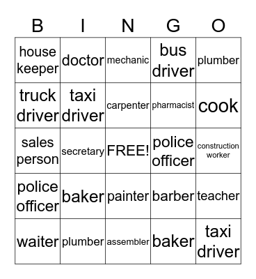 Workplace  Bingo Card