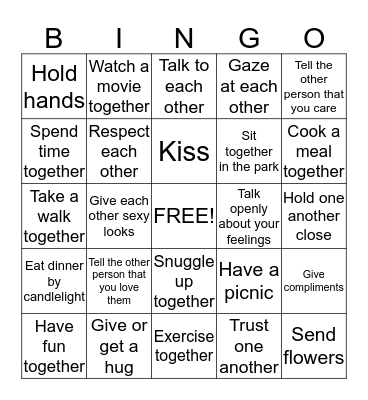 Love Thy Self Bingo Card