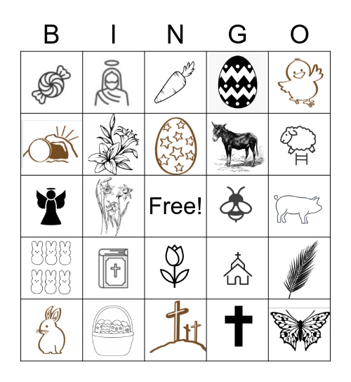 Easter Black White Bingo Card