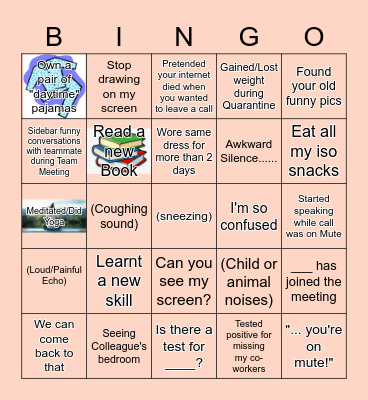 Work From Home Bingo Card