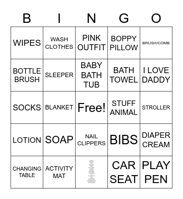 BABY SHOWER Bingo Card