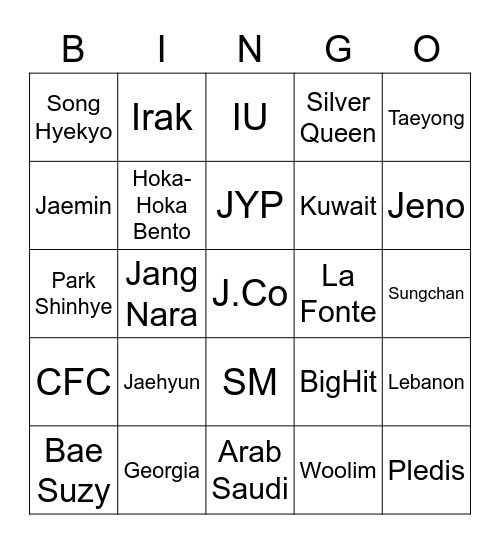 svnghoonr's Bingo Card