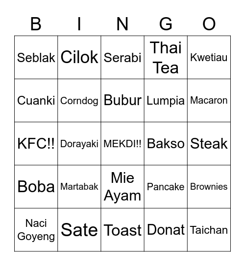 LAPER GAK SIH? Bingo Card