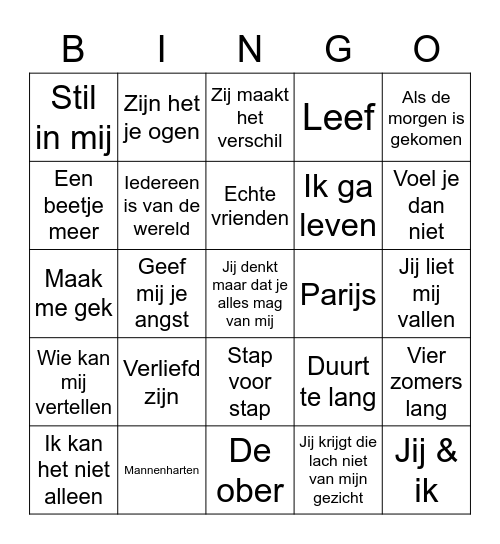 NL Bingo Card