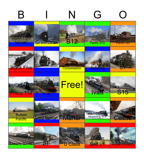 Classic Steam Engines that I would like to restore with my money one day Bingo Card