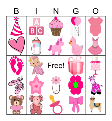 Baby Shower Bingo Card