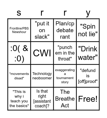 Mr. Alston Bingo Card