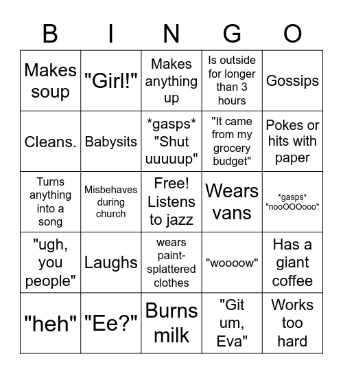 Karen Bingo Card