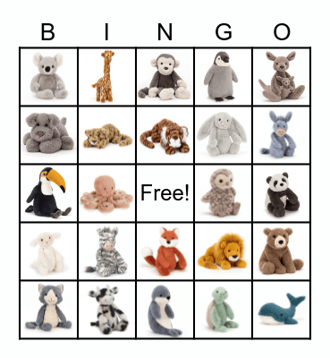 STUFFED ANIMAL Bingo Card