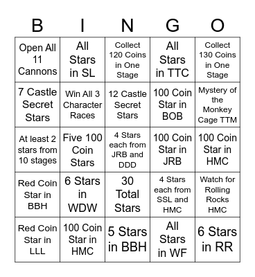 SM64 Bingo Card