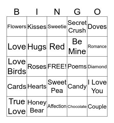 VALENTINE'S DAY Bingo Card