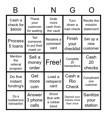 Money Tree Bingo Card