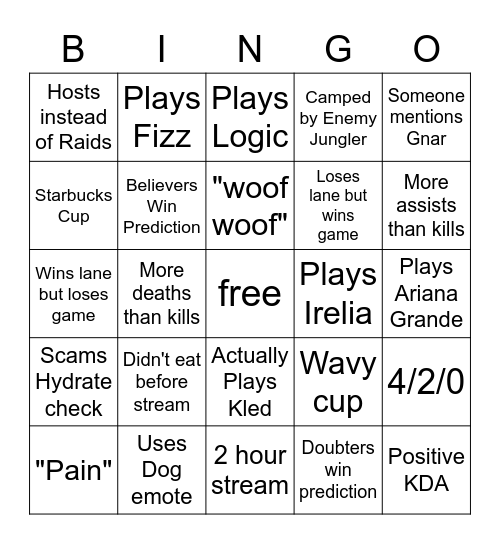 ShugiiShugii Bingo Card Bingo Card