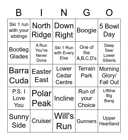 Brooke's Bingo Card Bingo Card