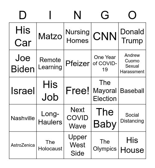 Passover Bingo (Zach) Bingo Card