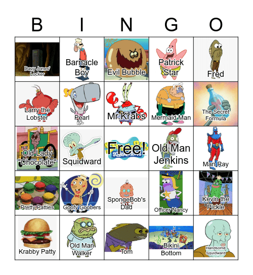 SpongeBob Bingo Card