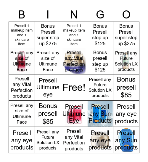 Shiseido Presell Bingo Card