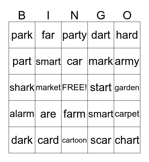 ar Bingo Card