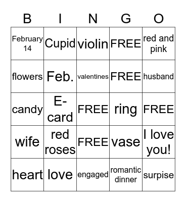 Valentine's Day BINGO Card