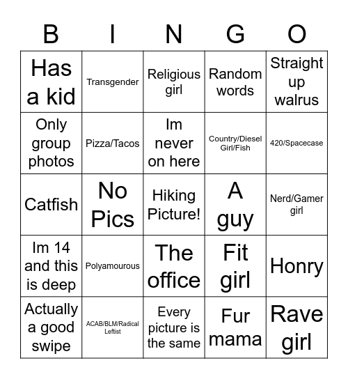 Tingo Bingo Card