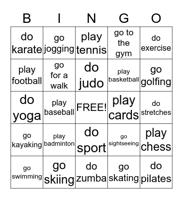 SPORTS Bingo Card