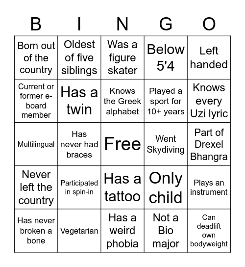 Bingo Night Bingo Card