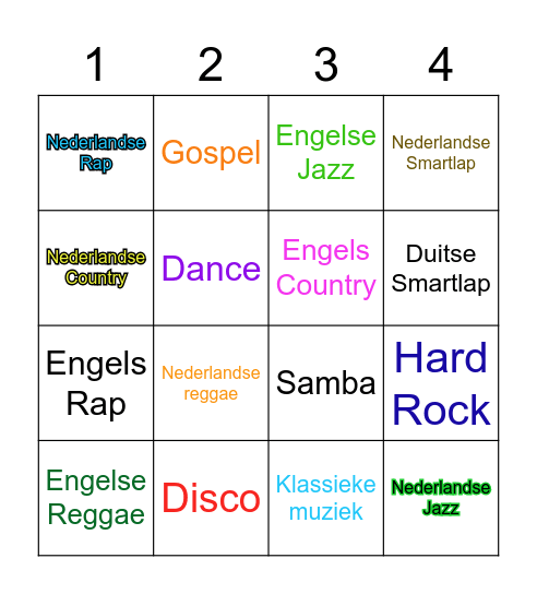 SAMBO - Spel Bingo Card