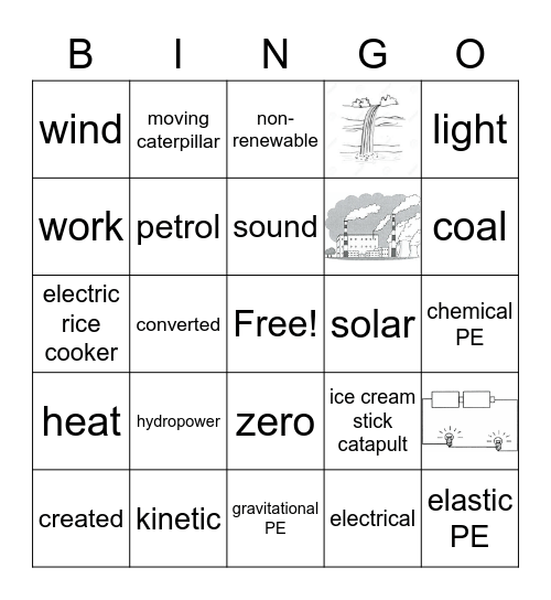 Revision-Energy Bingo Card